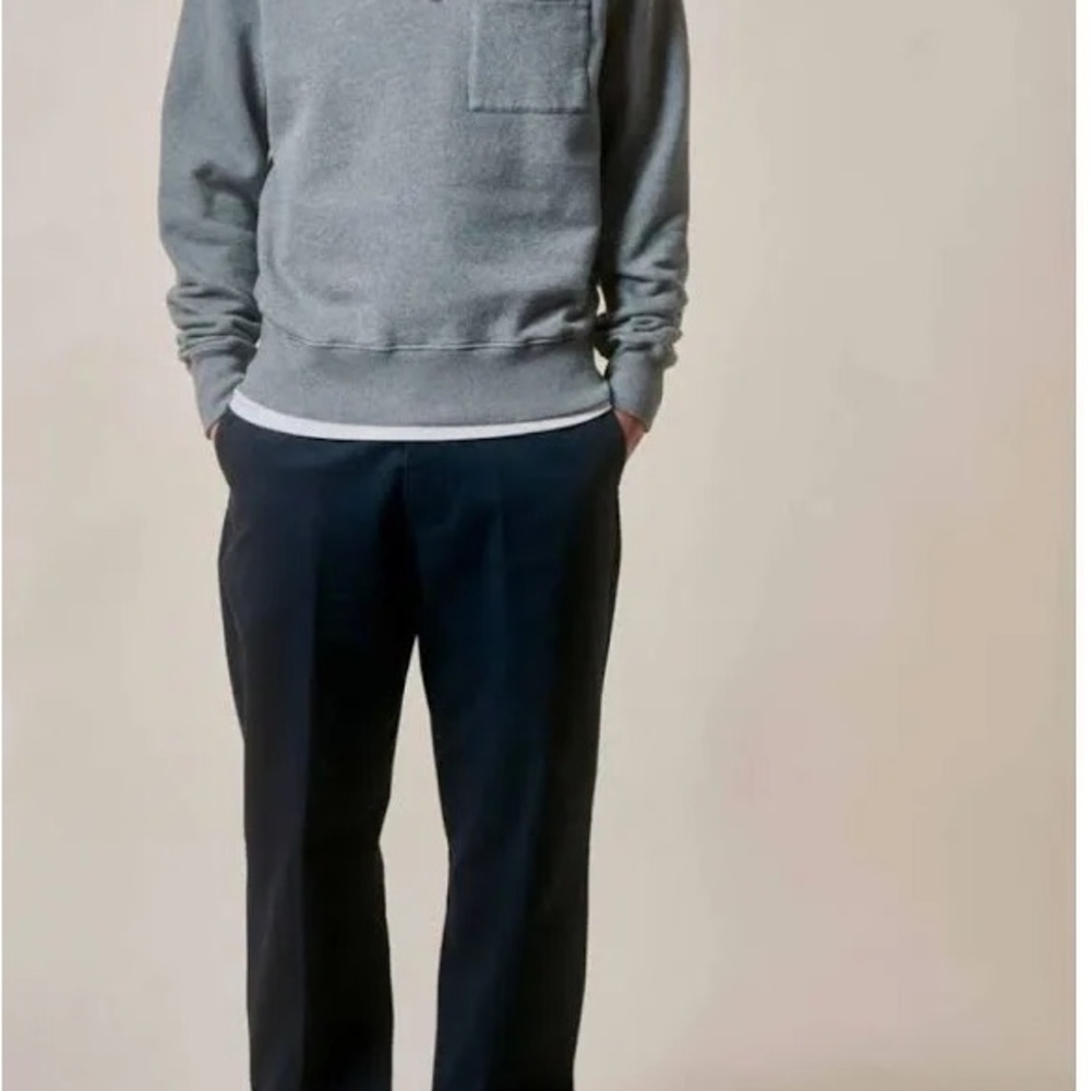 Men's Quarter-Zip Pocket Sweatshirt - Gray - Picture 3 of 3